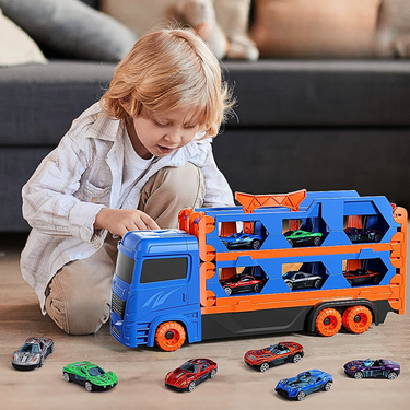 Camión de transporte Juguete | Emocionante - Pista de carreras y Set Die-Cast